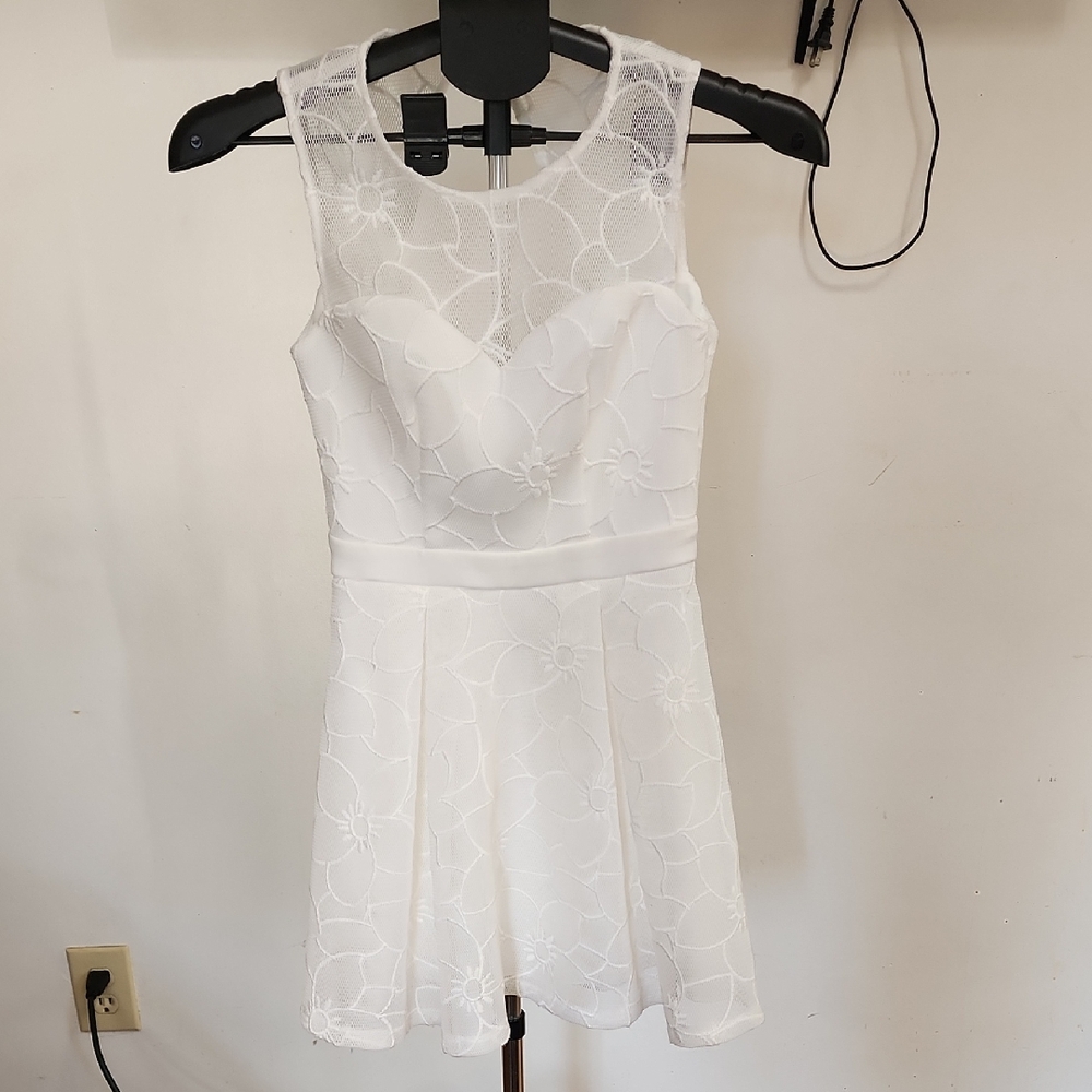 B Darlin Floral White Mini Dress